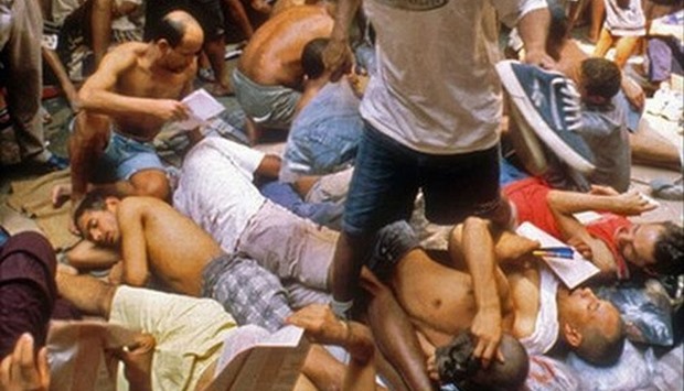An overcrowded cell in a Brazilian prison. File picture