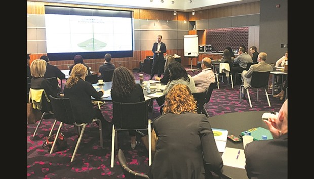 Dr Simon Breakspear,  alongside a selection of school leaders during a recent WISE- ELL workshop.