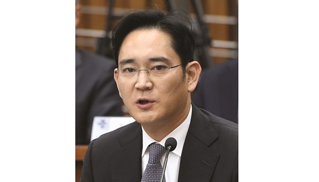 Samsung Groupu2019s heir-apparent Lee Jae-Yong answering a question during a parliamentary probe into a scandal engulfing President Park Geun-hye at the National Assembly in Seoul.