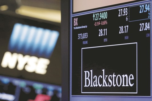 The ticker and trading information for Blackstone Group is displayed at the post where it is traded on the floor of the New York Stock Exchange. The worldu2019s biggest alternative asset manager will likely launch $5bn or more fund in the next 12-16 months, sources said yesterday.