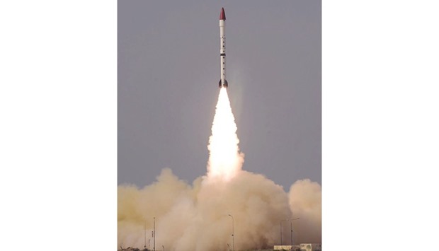 An Ababeel ballistic missile launches from an undisclosed location in Pakistan.