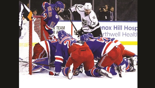 New York Rangers goaltender Henrik Lundqvist defends his net against the Los Angeles Kings during the third period at Madison Square Garden. PICTURE: USA TODAY Sports