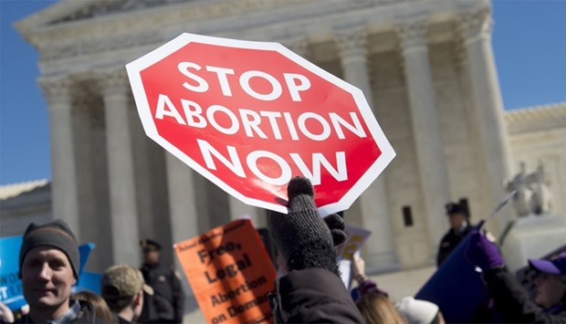 anti-abortion activists rally outside of the Supreme Court in Washington
