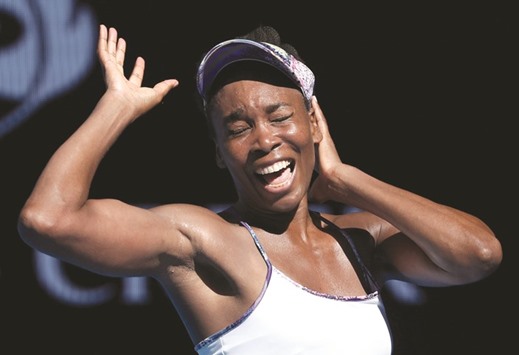 Venus Williams of the US celebrates winning her singles semi-final against Coco Vandeweghe of the US. (Reuters)