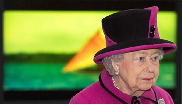 Queen Elizabeth II visits the Sainsbury Centre for Visual Arts at the University of East Anglia in Norwich on Friday.
