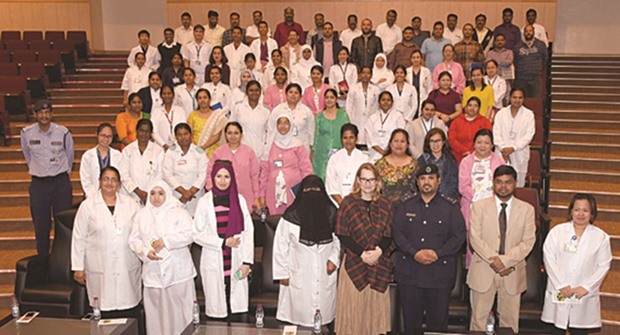 Staff from HMCu2019s Home Healthcare Services and Traffic Department pose for a group photo.