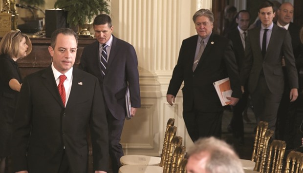 Priebus (left) has said publicly that Trump will work with Congress to get a u2018long-term solutionu2019 on the issue.