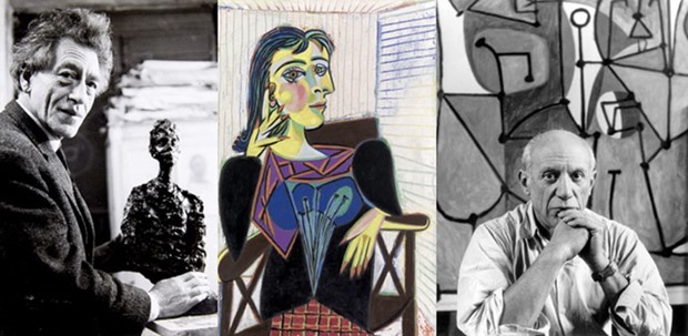 Alberto Giacometti;   Picassou2019s piece titled Portrait of Dora Maar, 1937 and Pablo Picasso