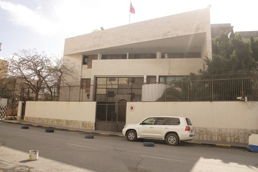 The exterior of the Turkish embassy is seen in Tripoli, Libya yesterday.
