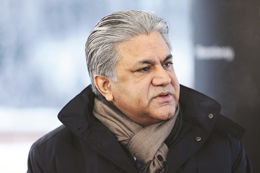 Arif Naqvi, CEO of Abraaj, speaks during a Bloomberg interview at the World Economic Forum in Davos on January 17. Abraaj, which manages about $10bn in  assets, is raising an investment fund this year with a global focus as the firm seeks opportunities in defensive industries such as healthcare and education, Naqvi said in Davos earlier this month without  providing additional details.