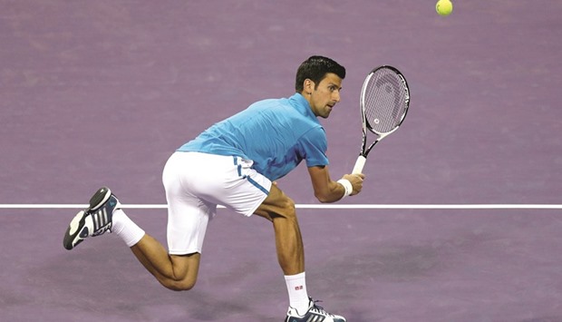 Novak Djokovic of Serbia beat German Jan-Lennard Struff 7-6(1), 6-3 in his first round match of the Qatar ExxonMobil Open, at the Khalifa International Tennis Complex yesterday. (Reuters)