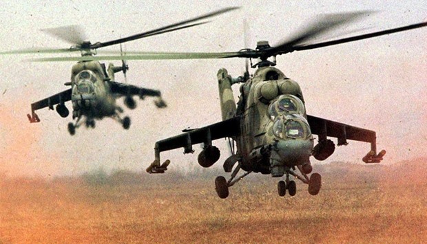 Russian-built MI-24 choppers. File picture