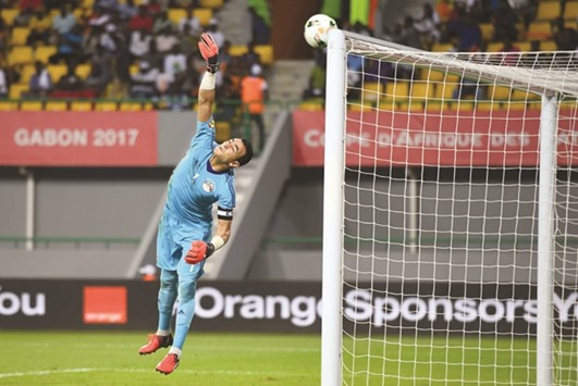 Egyptu2019s goalkeeper Essam El-Hadary, who turned 44 this month, has ensured that Hector Cuperu2019s side are the only one in the competition not to concede a goal. (AFP)