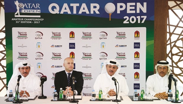 Qatar golf officials pictured with InterContinental Hotel general manager Andreas Pfister at yesterdayu2019s press conference.