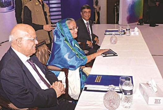 Prime Minister Sheikh Hasina inaugurating countrywide Financial Literacy Programme in Dhaka yesterday.