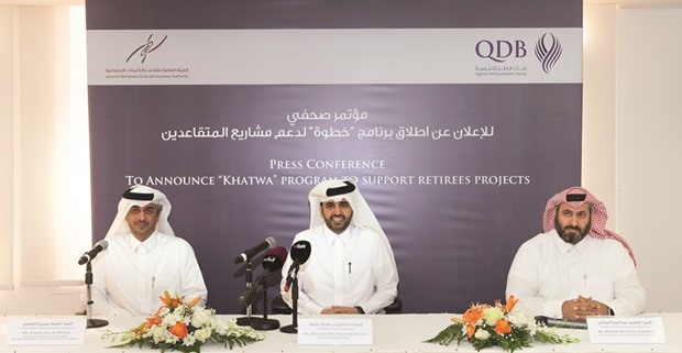 Al-Khalifa and other dignitaries during the launch of the third stage of the u2018Khatwau2019 initiative.