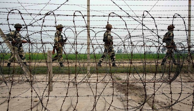 Indian army personnel patrolling along the border in Kashmir. File picture.