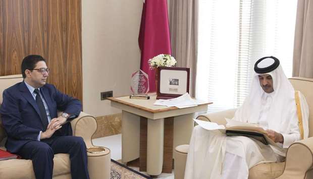 His Highness the Emir Sheikh Tamim bin Hamad al-Thani received a written message from King Mohamed VI of Morocco