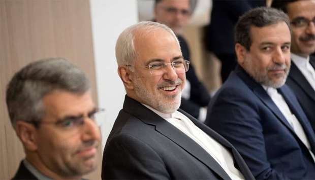 Iran's Foreign Minister Mohammad Javad Zarif meets with EU's foreign policy chief Federica Mogherini, Britain's Foreign Secretary Boris Johnson, Germany's Foreign Minister Sigmar Gabriel and France's Foreign Minister Jean-Yves Le Drain in Brussels