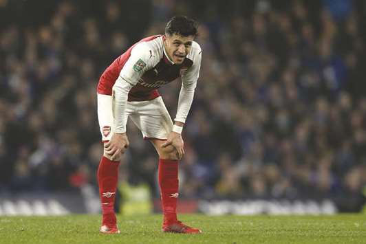 Alexis Sanchez came on as a substitute in the first leg of the League Cup semi-final against Chelsea on Wednesday night. (AFP)
