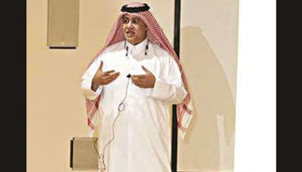 Educational instructor Khaled Saleh al-Yafei speaks during a discussion.