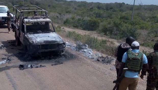 A gang of suspected Al Shabaab terrorists attack security convoy