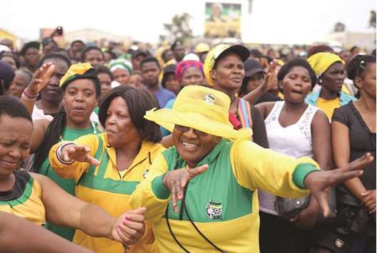 ANC supporters join the partyu2019s 106th anniversary celebrations, in East London, South Africa.