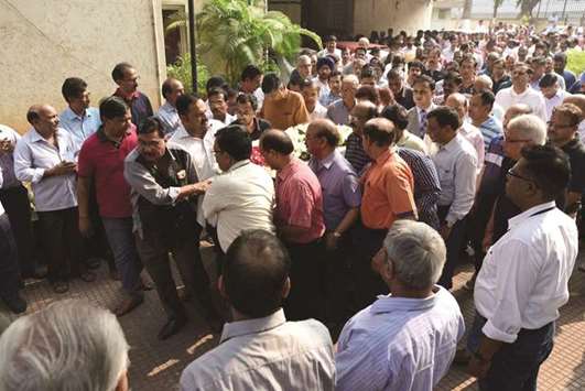 Mourners carry the body of ONGC official P N Sreenivasan who died in the helicopter crash, in Mumbai yesterday.