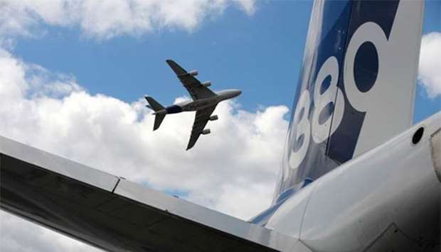 An Airbus A380 performing a flying display at Le Bourget airport, near Paris, last June.