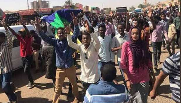 Sudanese take part in a protest against high prices. Twitter image