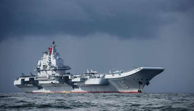 China's sole aircraft carrier, the Liaoning, arriving in Hong Kong waters. File photo:  July 7, 2017