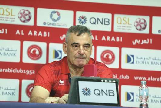 Al Arabi coach Luka Bonacic.