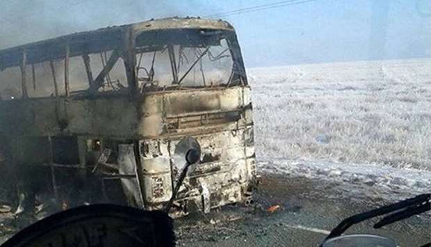 Kazakhstan bus fire