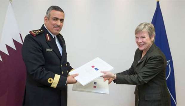 Qatar and Nato officials at the agreement signing ceremony. Courtesy: Nato website