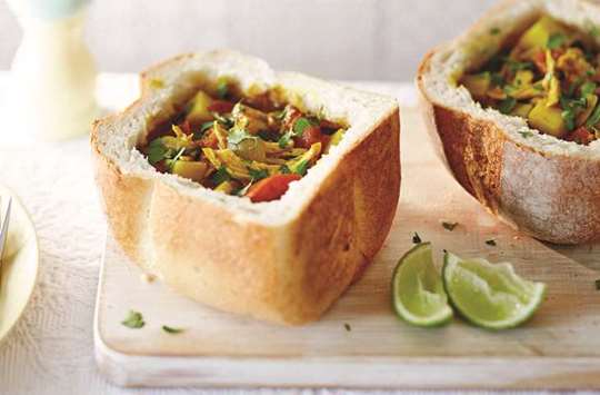 AROMATIC: Bunny Chow is deliciously tasty South African street food which is made with aromatic spices. Photo by the author