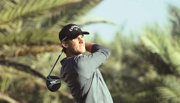 Thomas Pieters of Belgium plays a shot during round two of the Abu Dhabi HSBC Golf Championship yesterday.