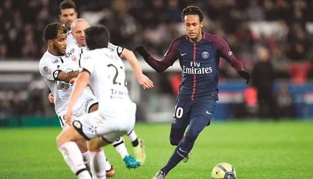 Brazilian star Neymar scored four times in Wednesdayu2019s 8-0 rout of Dijon but was whistled by his own fans after taking a late penalty and denying Edinson Cavani the chance to break Zlatan Ibrahimovicu2019s all-time PSG goals record. (AFP)