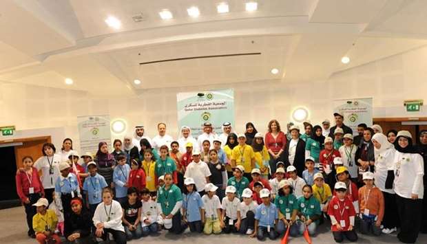 Children and event organisers at the Al Bawasil Diabetes Camp