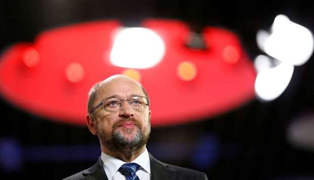 Germany's Social Democratic Party (SPD) leader Martin Schulz attends the party's one-day congress in Bonn on Sunday.