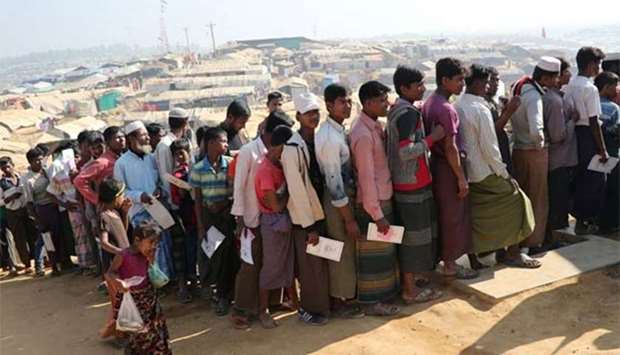 Rohingya refugees in a Bangladesh camp. File picture