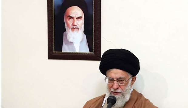 Iran's supreme leader Ayatollah Ali Khamenei delivers a statement in the capital Tehran