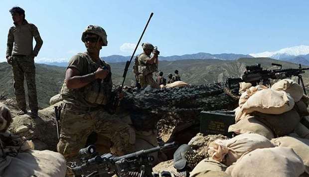US soldiers take positions during an operation against IS in Afghanistan. File photo/AFP