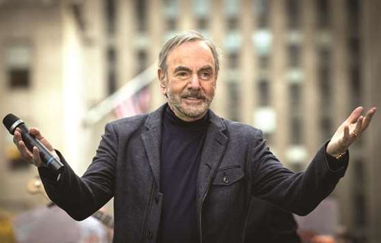 Neil Diamond performing on NBCu2019s Today show in New York in this October 20, 2014, file photo.