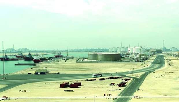This file photo taken on February 6, 2017 shows the Ras Laffan Industrial City, Qatar's principal site for production of liquefied natural gas and gas-to-liquids, some 80 kilometres north of Doha. Qatar's Aa3 rating is supported by several key credit strengths that underpin the sovereign's resilience to large economic and fiscal shocks such as the one imposed this year by the coronavirus pandemic.
