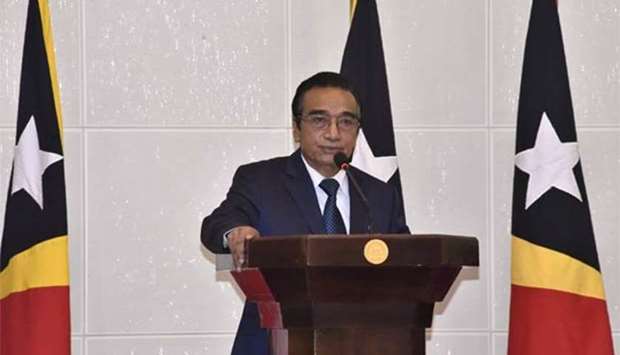 East Timor President Francisco Guterres announces the dissolution of parliament in Dili on Friday.