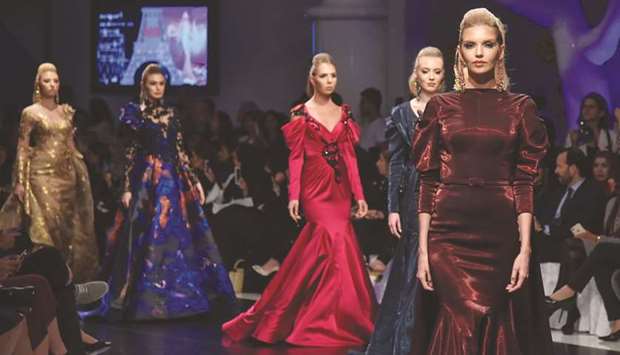 Various collections of popular international designers showcased at the fashion show.