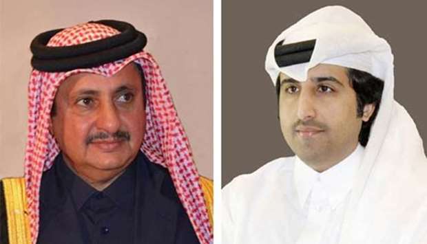 Qatar Chamber chairman Sheikh Khalifa bin Jassim al-Thani (left) and director general Saleh bin Hamad al-Sharqi (right).