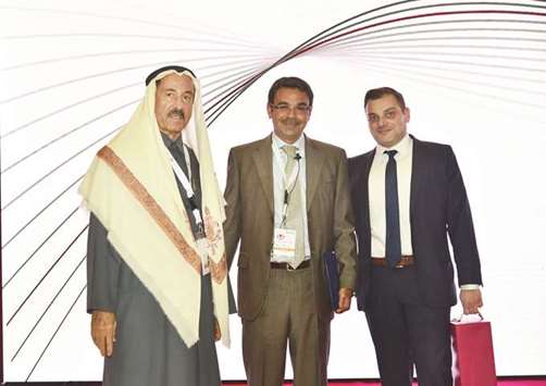 (From left) Dr Hajar Ahmed Hajar al-Binali, professor Khaled Machaca and Dr Charbel Abi Khalil.