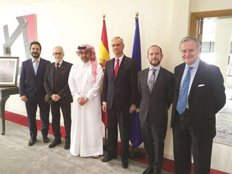 Al-Emadi and Escobar with officials from Al Koot, Spanish Embassy and University of Navarra Hospital, following the agreement signing.