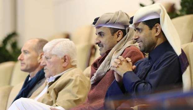 His Highness the Emir Sheikh Tamim bin Hamad al-Thani attended a part of the matches of Qatar ExxonMobil Open at the Khalifa International Tennis and Squash Complex Wednesday evening. The Emir attended a part of the match between Spain's Fernando Verdasco and Russian Andrey Rublev which ended in victory for the Russian player to qualify for the quarter-finals. The match was attended by a number of sheikhs, dignitaries, guests of the tournament and fans.